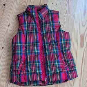 Lands' End Multicolor Plaid Vest